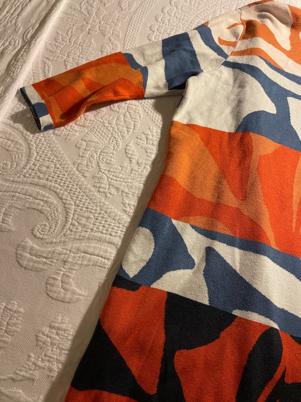 NorthStyle Orange Multi Open-Front Abstract Stripe Cardigan - Picture 10 of 11